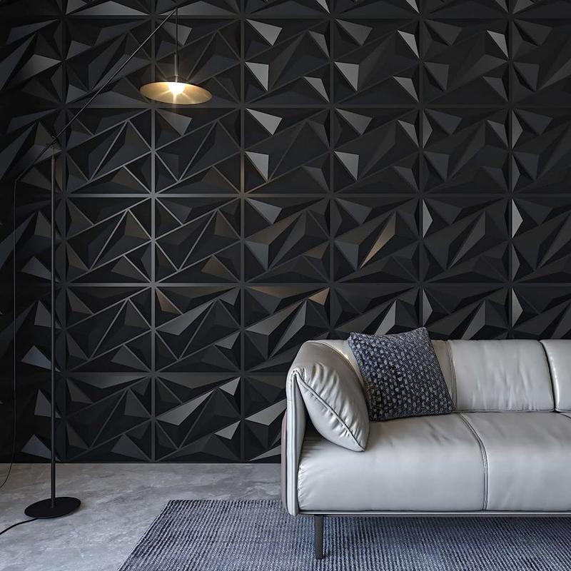 20/30pcs 3D Textured PVC Wall Panels, Waterproof & Moisture-Proof, Easy Install with Adhesive Tape - Modern Abstract Design for Stylish Home Decor, 11.8 x 11.8 inch, Waterproof Wall Panels