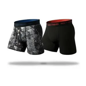 Pair of Thieves Men's Super Fit Stretch Mesh Boxer Briefs, Abstract & Solid 2-Pack, Tagless Menswear with Smooth Seams