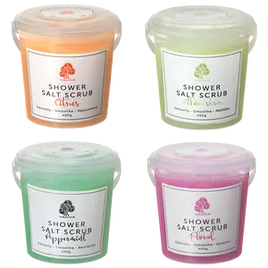 Salt Shower Scrub | Citrus | Aloe Vera | Peppermint | Floral | Madina