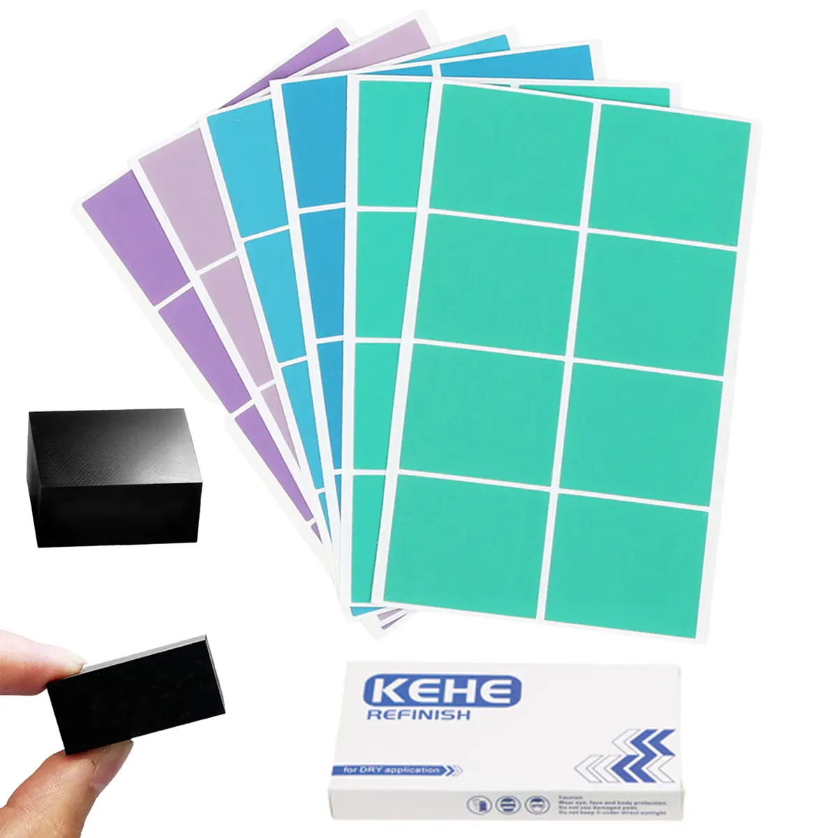 25Pcs Sandpapers with Sanding Block, Adhesive Detail Sanding Paper for Nibs, Runs and Imperfections, K600 - K3000, 25 Sheets + 1 Block