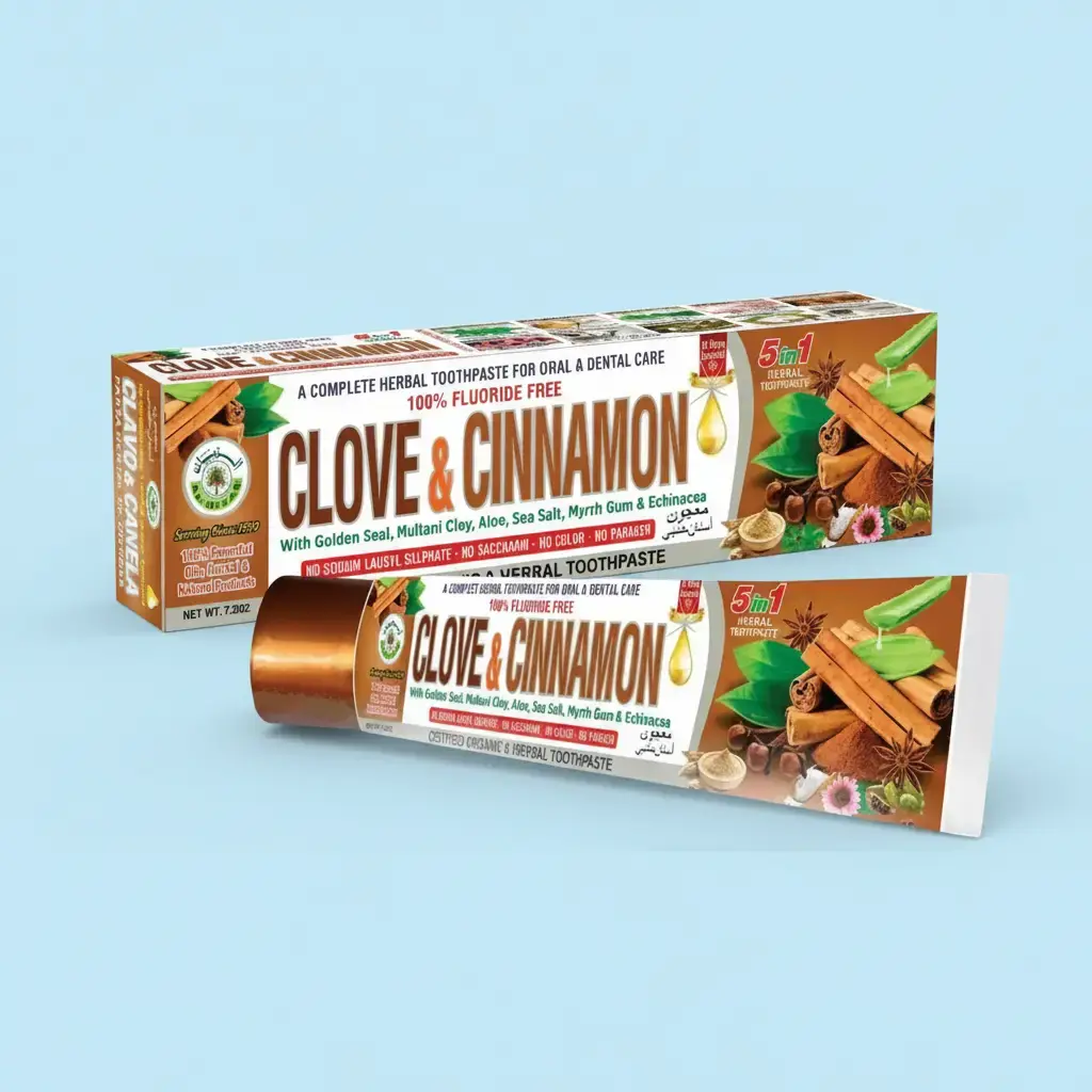 Organic Clove & Cinnamon Herbal Toothpaste Al Riyan-5 In 1-Fluoride free