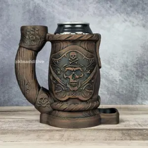 Pirate Dice Tower Mug Can Koozie - Table Top Gaming Cup for 12 oz Cans - DND Gaming Accessory Reusable