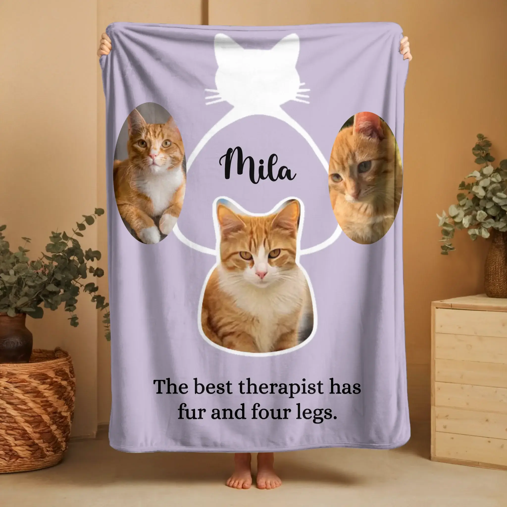 Cat Collage Design Blanket | Custom Photo Gift for Cat Lovers – Pawsonalize