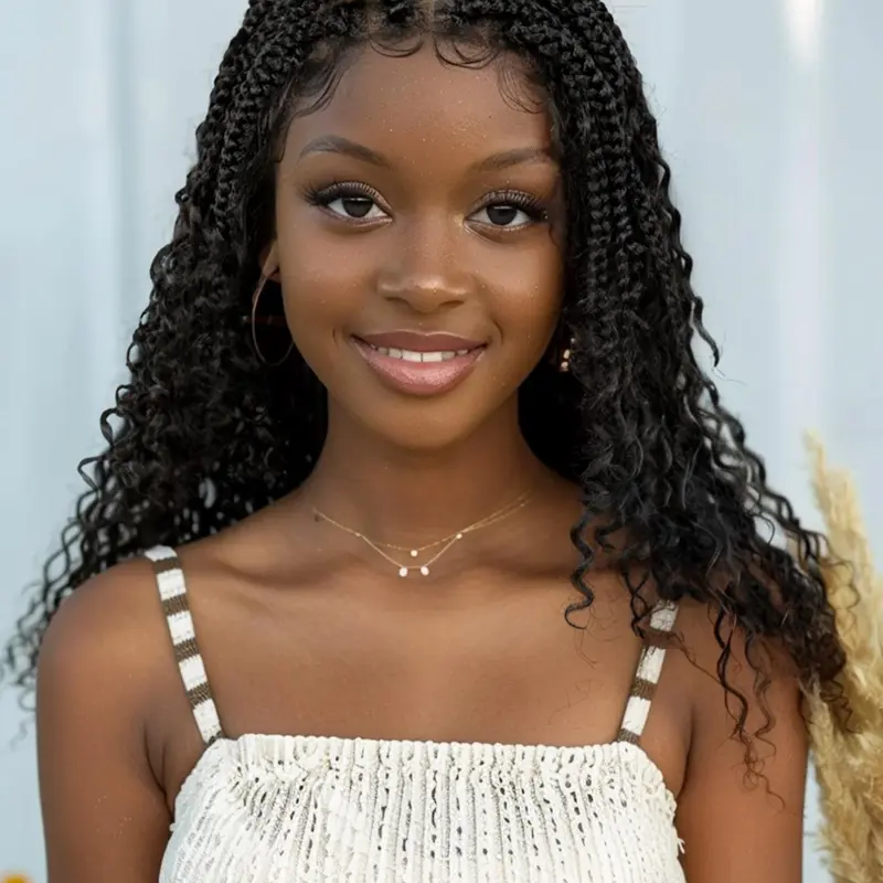 Black Afro Curly Braided Lace Wigs for Women, Valentine's Gifts for Her, Natural Looking Fluffy Wigs with Baby Hair Bangs, Synthetic Braided Full Lace Wigs, Daily Use Braids Hairstyles, Glueless Wigs, Lace Braiding Wig, Box Braided Wigs