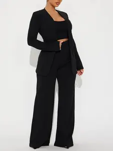 Payin' It Forward Wide Leg Pant Set - Black