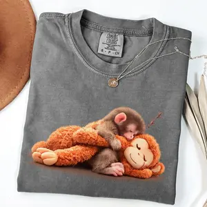 Monkey Punch T-Shirt – Cute Baby Monkey Plush Sweatshirt – Viral Meme Monkey Hoodie