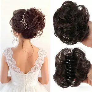 Flower bud head wig clip, lazy fluffy curling clip, back of head hair clip, natural fluffy wig, suitable for daily and holiday wear for women's wigs