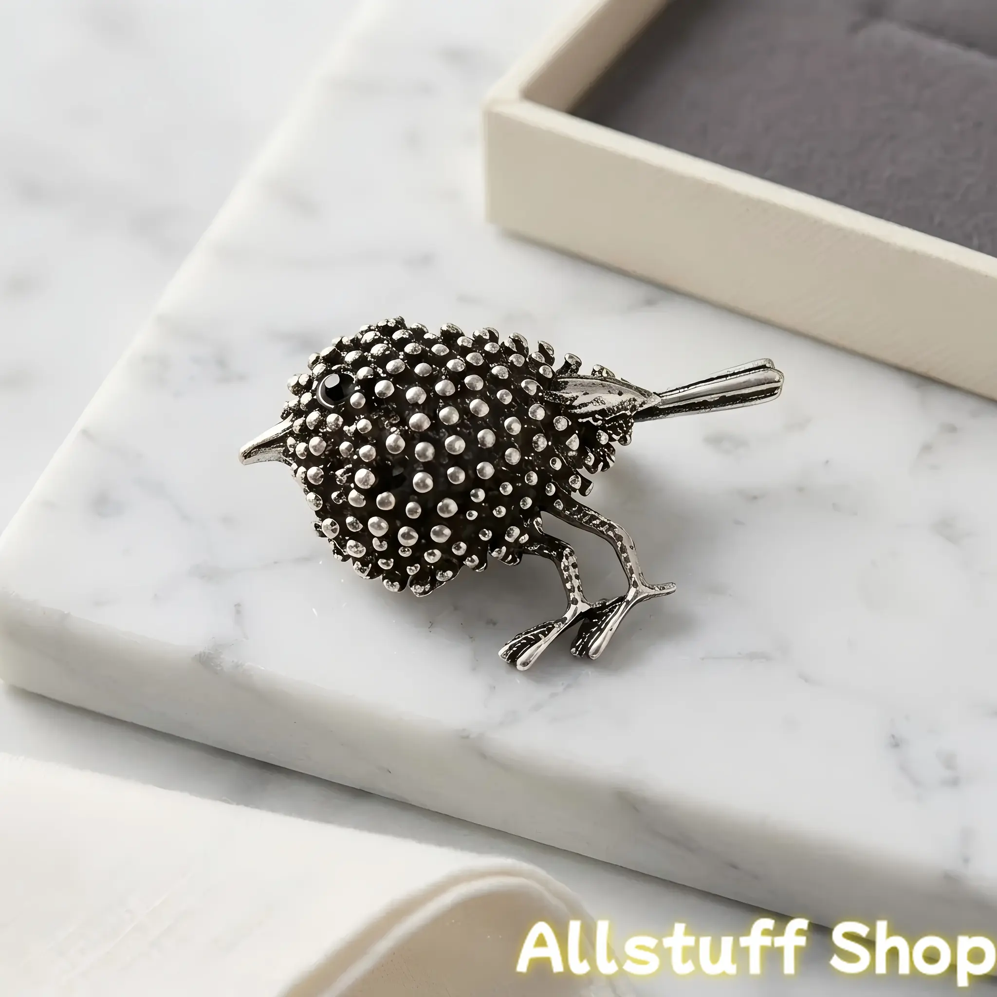 Unisex 2-Piece Vintage Rhinestone Bird Brooch Pins - Gun Black Plated Metal Lapel Accessory for Suits, Coats, Sports & Outdoor Clothing Sets, Elegant Animal Motif Jewelry