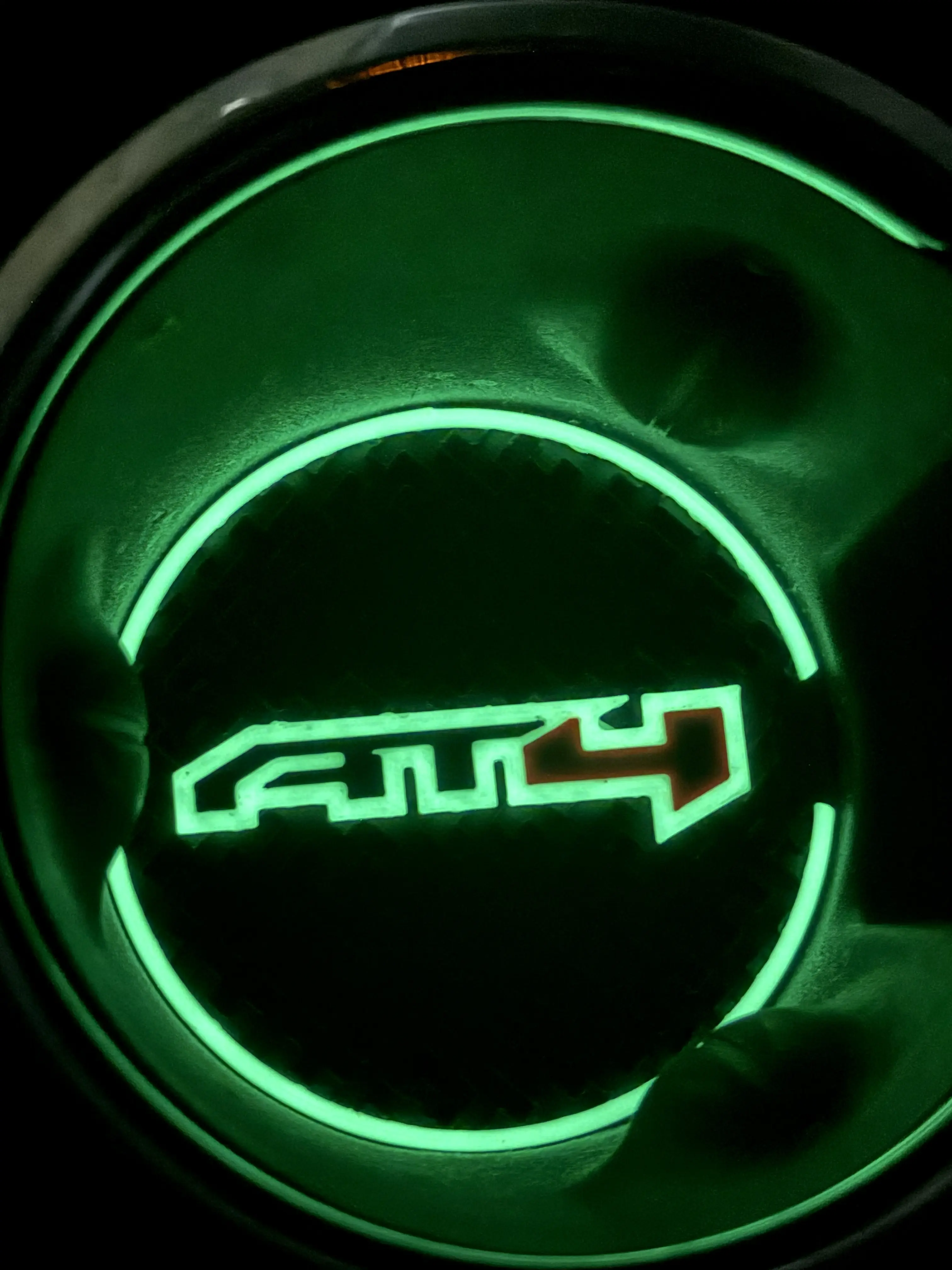 Glow-in-the-Dark Car Coasters for GMC Yukon, Sierra, Canyon - All AT4 Models  – Spill-Collecting Design to Protect Your Vehicle. American Made! (SET OF 2)
