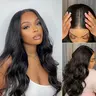 Frodio Veralux™ Synthetic Fiber + Human Hair Middle Part Loose Wave Wig | Glueless, Ready to Wear, Blend Hair Wig for Black Women#SohoChic