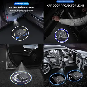 For Chevrolet BMW Nissan Jaguar Car Wireless Car Door Welcome Decorative Light Courtesy Shadow Projector Lamp LED HD Logo Light Car Accessories