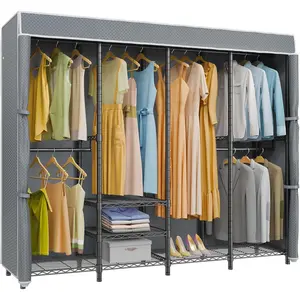 VIPEK V40C Covered Portable Wardrobe Freestanding Closet Organizer, No Drill Heavy Duty Clothing Rack with Black Oxford Cover, Closet System for Bedroom Storage Modern Organization