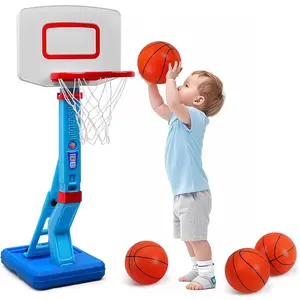 Toddler Basketball Hoop Indoor for Age 1-3, Adjustable Kids Basketball Hoop, Mini Basketball with 4 Balls for Outdoor Poolside, Birthday Christmas Sport Toys Gift for Baby Boys Girls Age 1 2 3 4