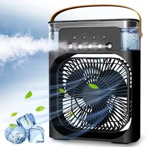 3-in-1 Portable Humidifier, Air Conditioner Cooler, Mini Fan with 7-Color LED Light