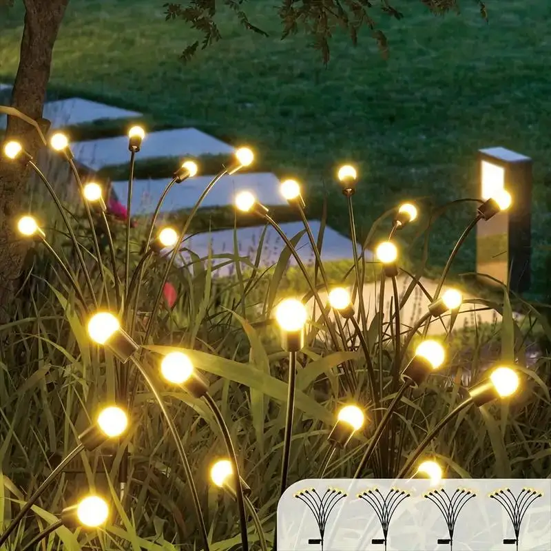 Solar Firefly Garden LED Lights, 16LED Solar Outdoor Swaying Lamp, Cozy Lighting, Warm White Waterproof Solar Lights Outdoor Garden Decorative LED Lig
