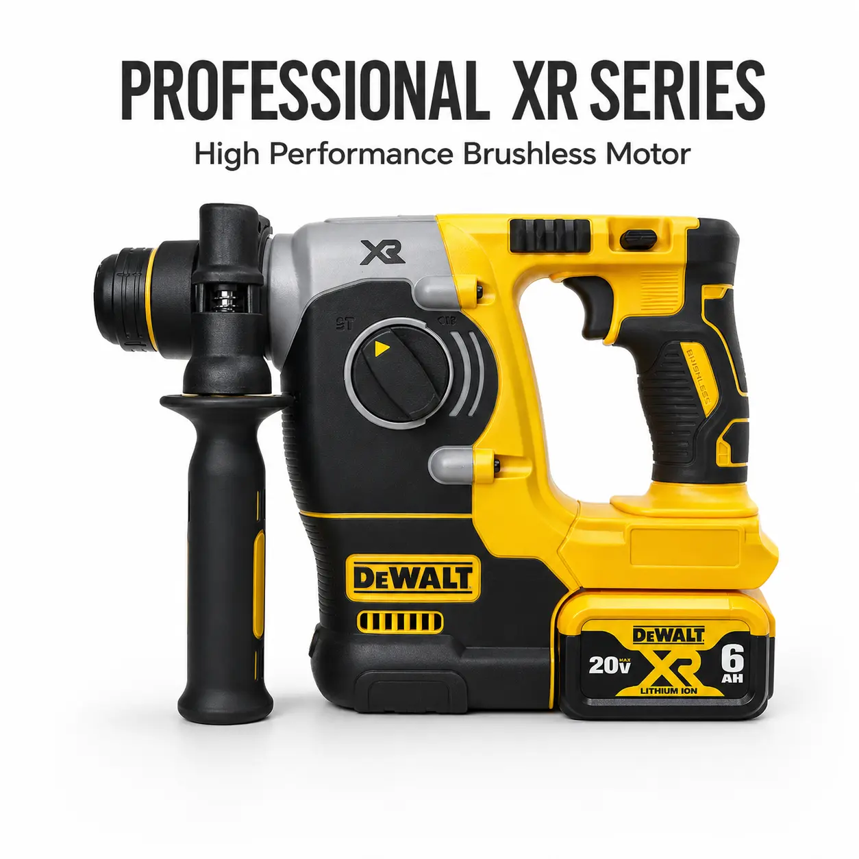 DEWALT 20V Brushless Compact Cordless Rotary Hammer Drill Set (DCH273) - 2.1J Impact Energy, 360° Adjustable Rotatable Handle, 6.0Ah Battery, for Concrete Drilling, Brick Drilling, Reseller Power Tools Mounting