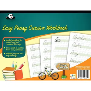 Channie's Easy Peasy Cursive Handwriting Workbook for , Tracing & Cursive Writing Practice Book, 80 Pages Front & , 40 Sheets, Grades 1st - 3rd, Size 8.5" x 11"