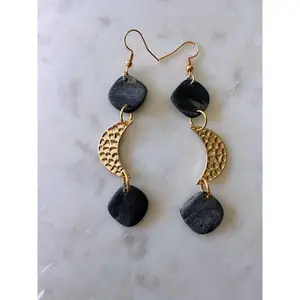 Genuine Moon Rock Earrings, One-of-a-Kind Statement Jewelry