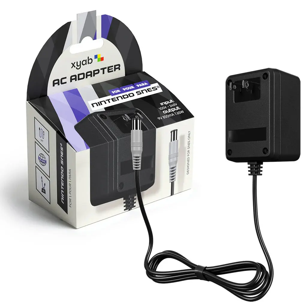 SNES Power Adapter for Super Nintendo Entertainment System Console, Gaming Accessory for Electronic Gaming Consoles