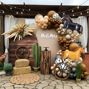 134PCS Western Party Horse Balloon Garland Arch Kit, Cow Print Balloons And Horse Foil Balloons For Western Party Decorations,Western Wedding Decoration,Westerns Baby Shower Decoration,Cow Party Decorations,Birthday Decorations