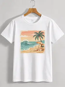 Plain Bold T-shirt For Beach Breathable Pure Cotton Women's T-shirt Unisex T-shirt
