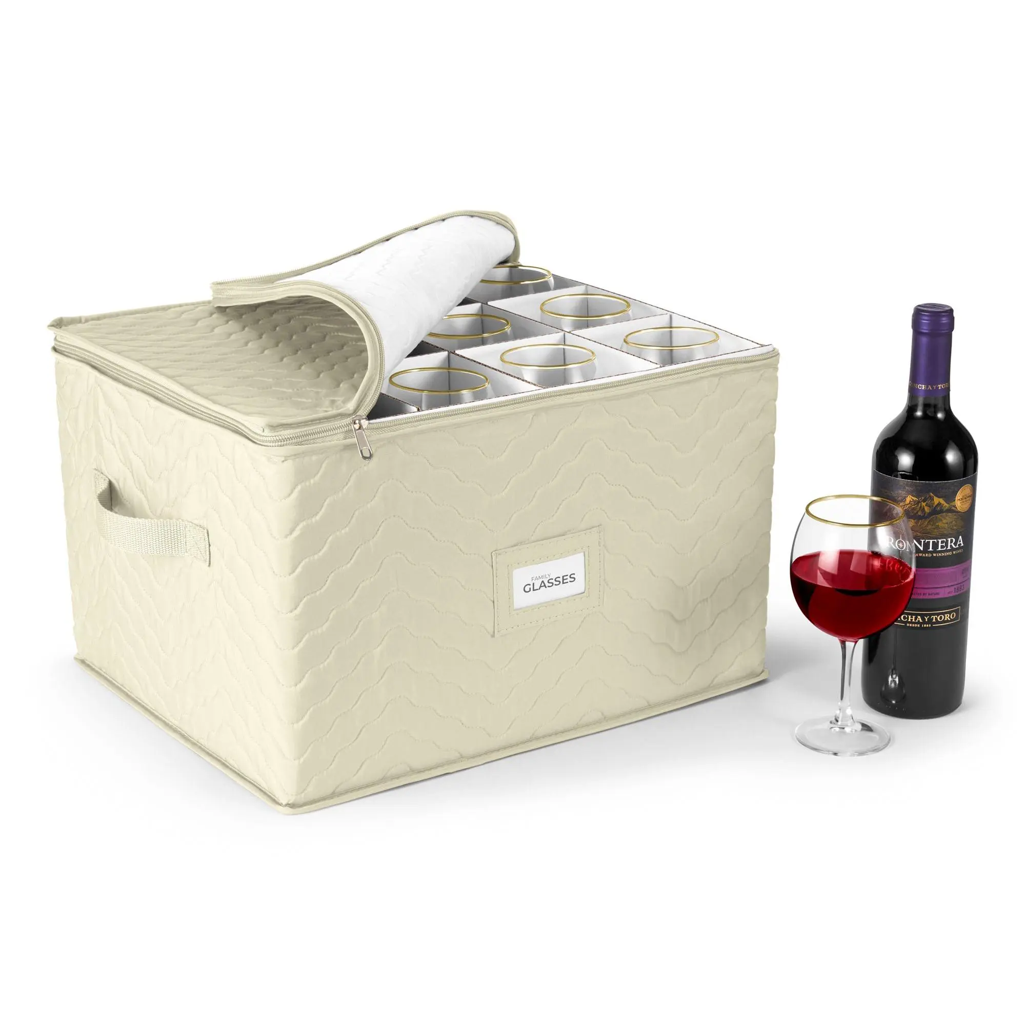Sorbus Stemware Quilted Storage Case