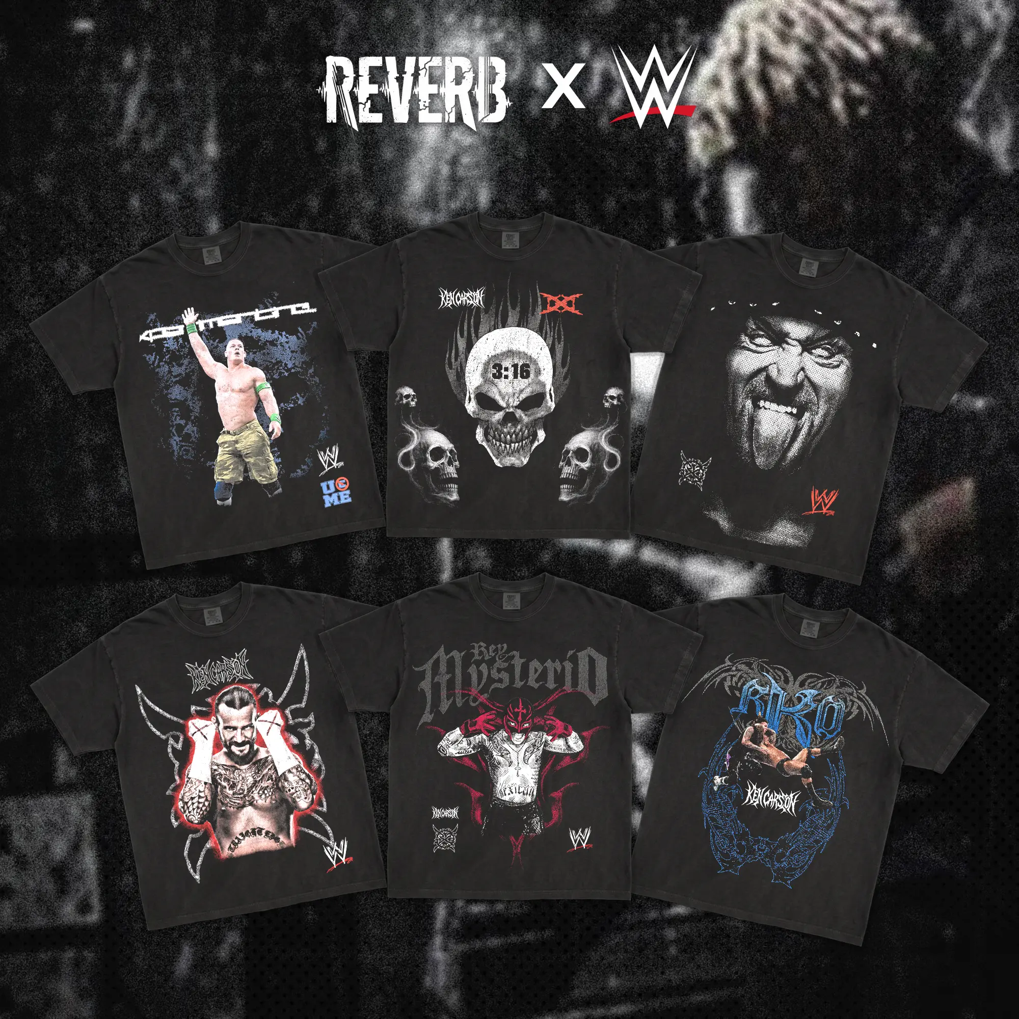 [REVERB] Ken Carson x WWE Collection, Comfort Colors T-Shirt, Vintage Pro Wrestling Rap Graphic Tee, Opium Rage Streetwear Shirt, Hip-Hop Wrestling Fan Tribute Merch