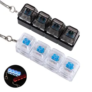 2 Pcs Keyboard LED Light-Up Keychain 2026 New Fidget Keyboard Keychain Portable Keycap Fidget for Office Desk Keyboards Clicker Fidgets for Adults