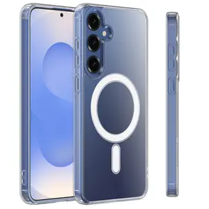 Magnetic for Samsung Galaxy S25 Case, [Compatible with Mag-Safe] [Anti Yellowing Clear] [Military Grade Shockproof] Ultra Slim Protective Anti-Scratch Transparent Cover