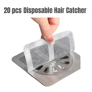 20PCS Pack,4"" X 4"" Disposable Shower Drain Cover Hair Catcher Shower Drain Mesh Stickers