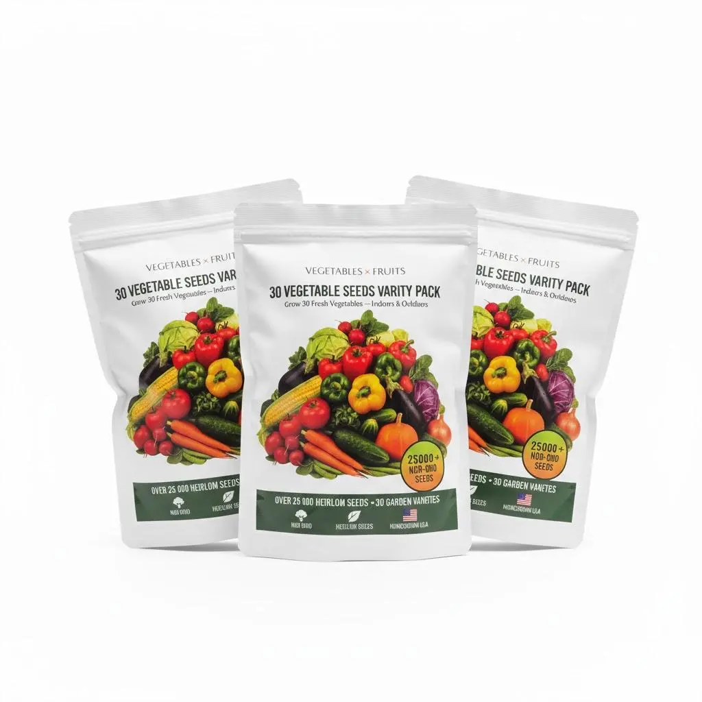 Over 25,000 non-GMO seeds of 30 kinds of vegetables are suitable for both indoor and outdoor use. Store in one package to ensure a continuous supply of fresh vegetables throughout the four seasons
