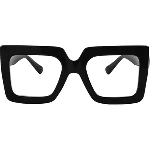 Square Blue Light Glasses for Women Men Thick Frame Big Computer Eyewear Non-Prescription Eyeglasses