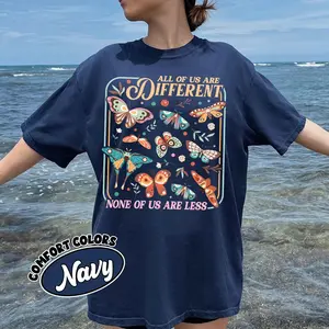 All Of Us Are Different None Of Us Are Less Shirt, Autism Butterfly Tee, School Counselor Gift, Kindness Tshirt