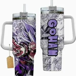 TeeSenpai Gohan 40oz Tumbler With Handle And No Handle Stainless Steel Tumbler, Beast Form Tumbler, The Saiyan Warrior Tumbler, Anime Tumbler Gift, Iced Coffee Tumbler, Dragon-Inspired Drinkware, Gift for Otaku & Anime Fans