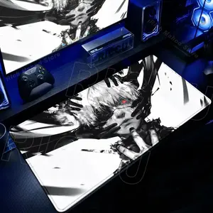 Tokyo Ghoul Kaneki Ken Mouse Pad, Anime Gaming Desk Mat with HD Printing, Locking Edge Design, Non-Slip Rubber Base, Keyboard Mousepad for PC Gamer Desk
