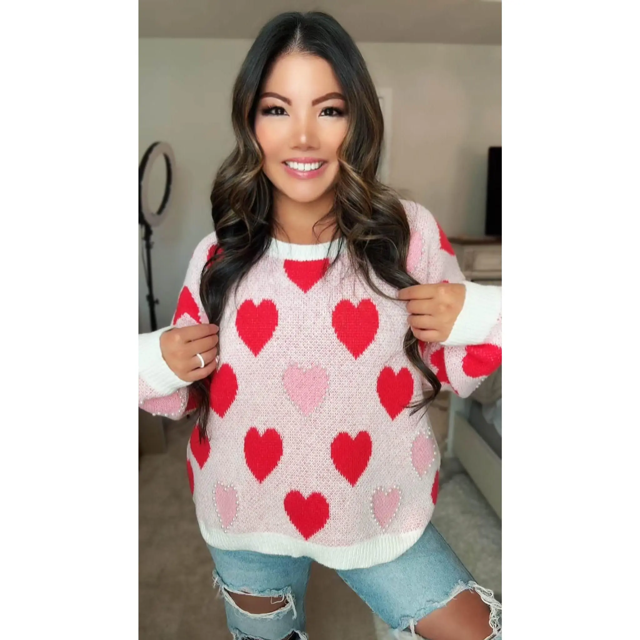 PREORDER: Amelia Sweetheart Pearl Sweater