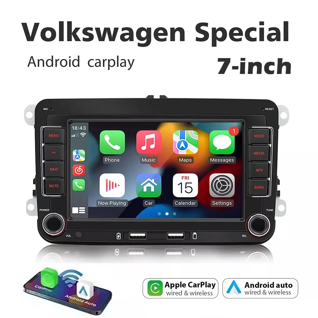 Volkswagen Tiguan/passat Dedicated Car Stereo, Wireless Carplay Touchscreen Bluetooth-compatible Hands-Free Audio Navigation, Abs Enclosure, Mp5 Player