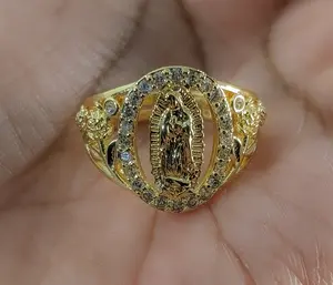 Plated Adjustable Virgin Mary Ring