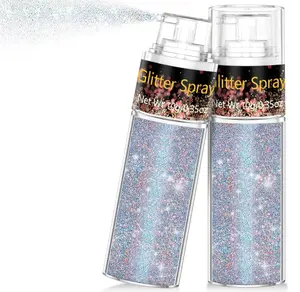Hair and Body Glitter Spray, 1PC Glint-Rainbow Glitter Hairspray Dry Powder Makeup for Clothes, Festival Rave Prom Loose Sparkle Powder,Holographic Ultra Fine Resin Glitters for Crafts (Glint-Rainbow)