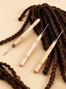 Wig Crochet Hook Wooden Handle Hair Extension Tool Dreadlock Braid Needle Wig Making Tool Professional Lace Wig Accessory