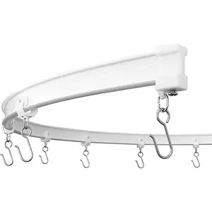 Flexible Ceiling Curtain Track, Ceiling Track for Curtains, Curtain Track Ceiling Mount, Curtain Rail, Ceiling Curtain Rod, Sliding Curtain Track System (8 ft)