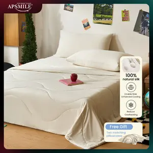 APSMILE-Silky Cooling Comforter Set-3-Piece Set-Comforter with 2 pillowcases For Hot Sleepers-Double Sided Cooling Blanket-Ultra Soft Silky Smooth Summer Breathable-TikTokShopLaborDaySale
