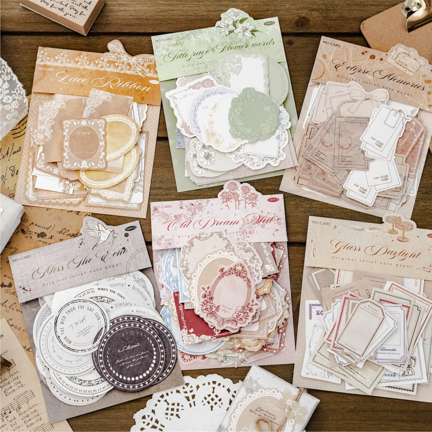 Vintage Scrapbooking Sticker, 100 Sheets/bag Scrapbooking Material Paper, DIY Decorative Sticker for Scrapbooking & Journal Making, Decal Sticker