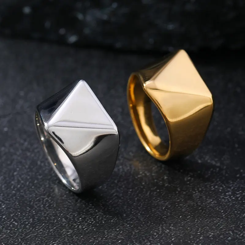 Stainless Steel Triangle Power Ring For Men Finger Jewelry Accessories 2025 New