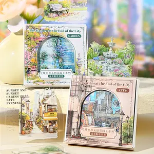 45 Pcs City End Garden Series Sticker Set, DIY Scrapbook Journal Diary Calendar Frame Cards, Decorative Stickers for Bullet Journals