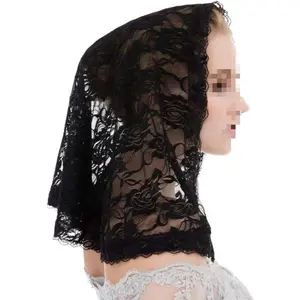 Black Veil Lace Mantilla Catholic Church Chapel Veil Head Covering Latin Mass