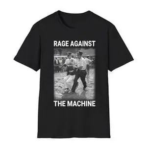 "Rage Against The Machine Protest T-Shirt, Political Activism Tee, Vintage Graphic Shirt, Anti-Establishment Statement Tee" Top Womenswear