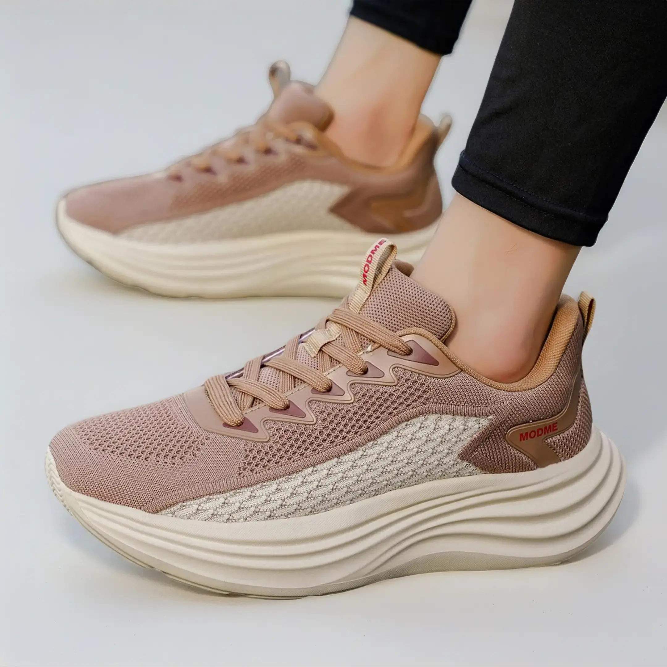 Spring men's and women's casual sports shoes, comfortable and soft thick-soled mesh, outdoor walking shoes, shock-absorbing tennis shoes, non-slip comfortable sports fitness shoes, breathable, fashionable running shoes