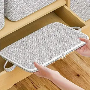 Foldable Extra Large Capacity Collapsible Storage Box, Fabric Flip-Top Organizer, Under Bed Storage, Space Saving, Secure Zipper Closure