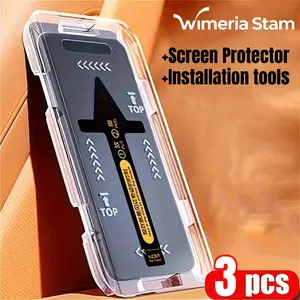 3pcs Full Cover Screen Protector for iPhone Models, Ultra HD 9h Tempered Glass, Dynamic Island Compatible, Anti-Scratch & Fingerprint